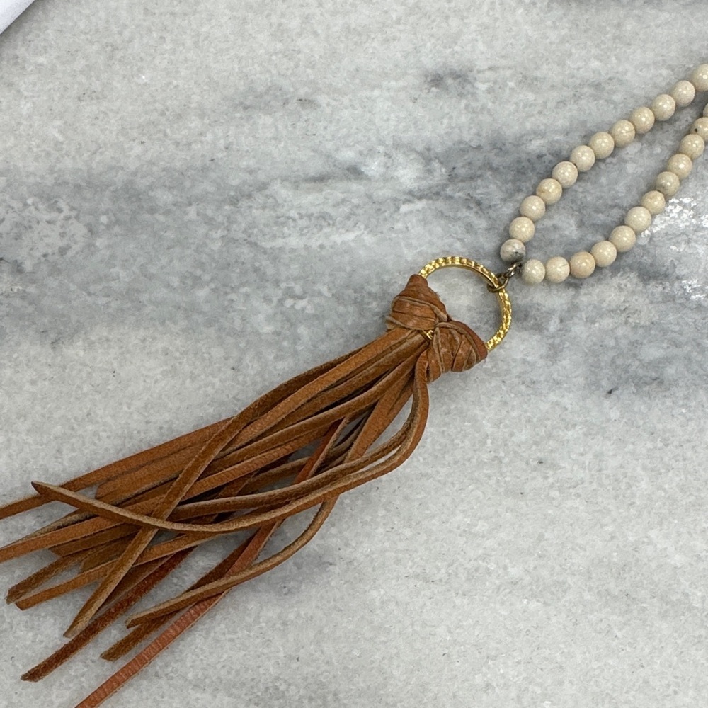 Beaded Bohemian Necklace with Tassel - Picture 2 of 2